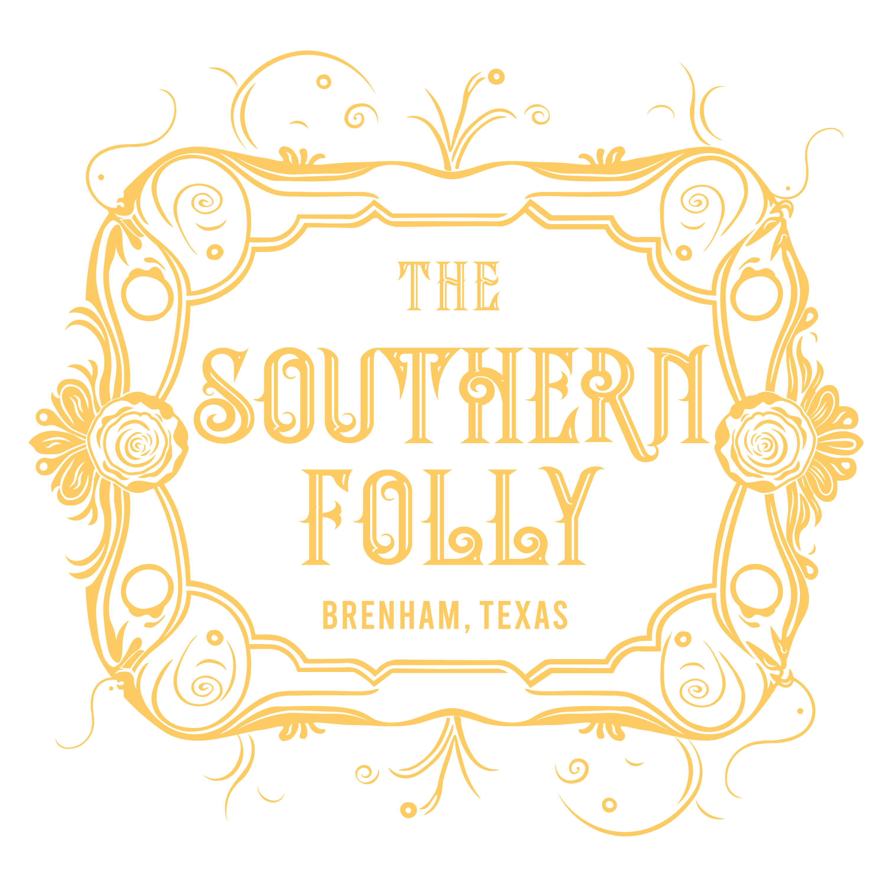 The Southern Folly Music Hall Brenham Texas logo 1C gold